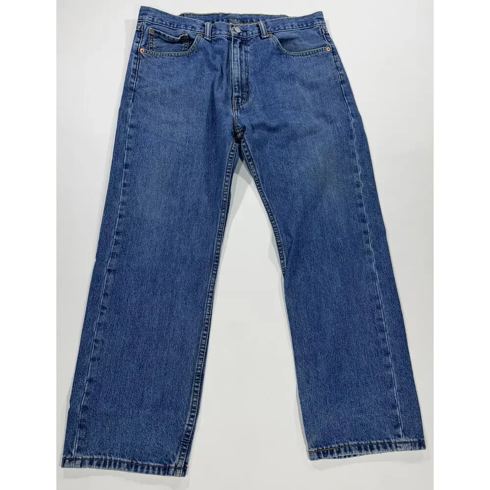Levi's 505 Jeans Men's 38x30 Reg Fit Straight Leg Medium Wash Blue 100%‎ Cotton